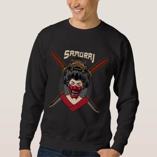 Japanse Hannya Mask Geisha Samurai Trui (Voorkant)