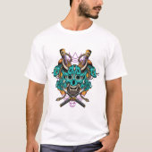 Japanse Hannya Masker Zwaarden Koi Vis T-shirt (Voorkant)
