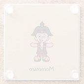 Japanse held Peach Boy Momotaro Glazen Onderzetter (Achterkant)