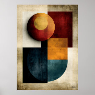 Japanse Hemelgeometrische Abstracte Wandkunst Poster
