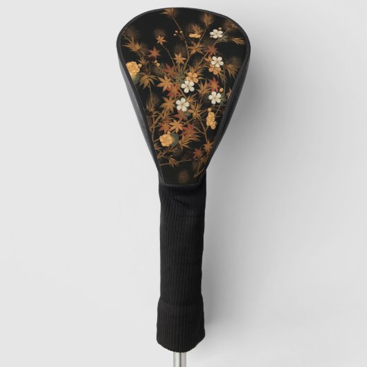 Japanse herfst bloemen & boom golfheadcover (Voorkant)