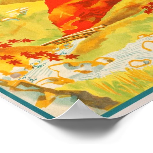 Japanse  herfst Reis Poster (Hoek)