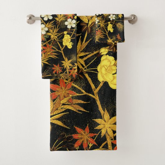 Japanse Herfstbladeren Antieke Botanische Bad Handdoek (Insitu)