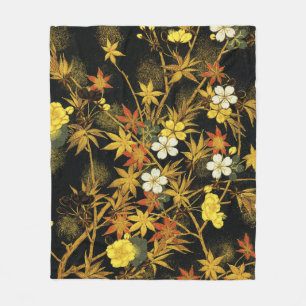 Japanse Herfstbladeren Antieke Botanische Fleece Deken