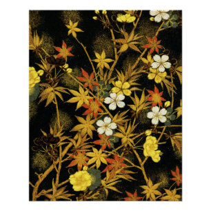 Japanse Herfstbladeren Antieke Botanische Perfect Poster
