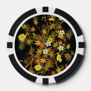 Japanse Herfstbladeren Antieke Botanische Poker Chips