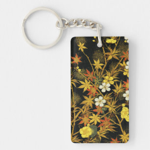 Japanse Herfstbladeren Antieke Botanische Sleutelhanger