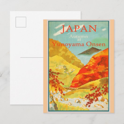Japanse  herfstreisposter briefkaart (Voorkant / Achterkant)