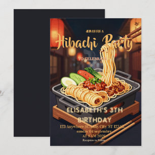 Japanse Hibachi-diner Feest Verjaardagsuitnodiging Kaart