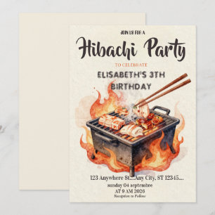 Japanse Hibachi-diner Feest Verjaardagsuitnodiging Kaart