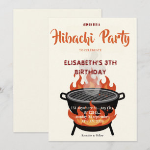 Japanse Hibachi-diner Feest Verjaardagsuitnodiging Kaart