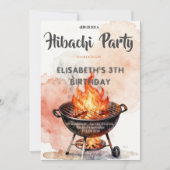 Japanse Hibachi-diner Verjaardagsfeest Uitnodiging (Voorkant)
