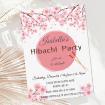 Japanse Hibachi-diner verjaardagsfeest uitnodiging