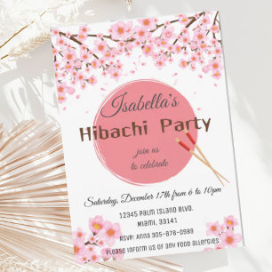 Japanse Hibachi-diner verjaardagsfeest uitnodiging