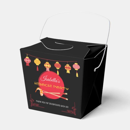 Japanse Hibachi Dinner Party Uitnodiging Verjaarda Bedankdoosjes (Voorkant Zijde)