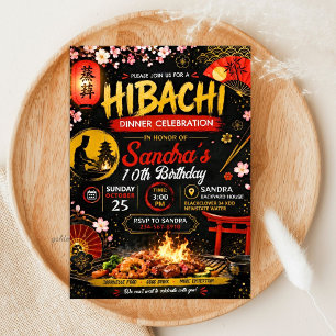 Japanse Hibachi Verjaardag - Grill Thema Kaart
