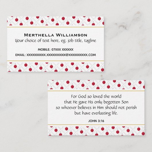 JAPANSE HINOMARU Christelijke Schrift Johannes 3:1 Visitekaartje (Voorkant / Achterkant)