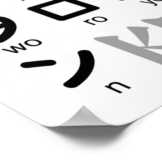 Japanse Hiragana- en Katakana-tabel (Wagashi) Poster (Hoek)