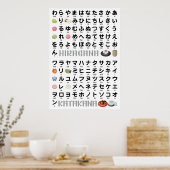 Japanse Hiragana- en Katakana-tabel (Wagashi) Poster (Keuken)
