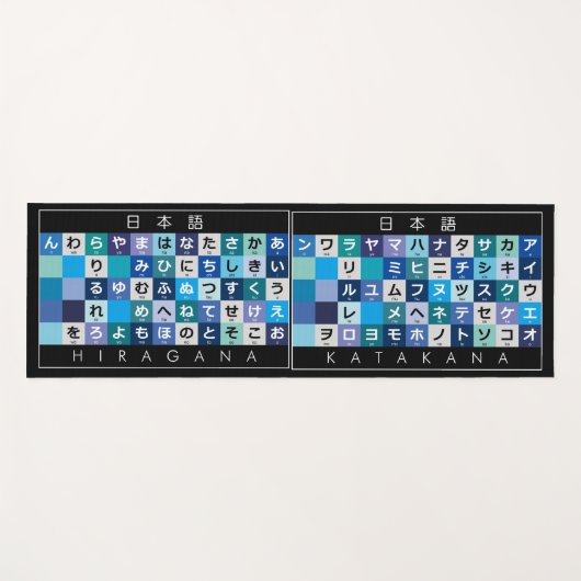 Japanse Hiragana- en Katakana-tafel Yogamat (Voorkant (horizontaal))
