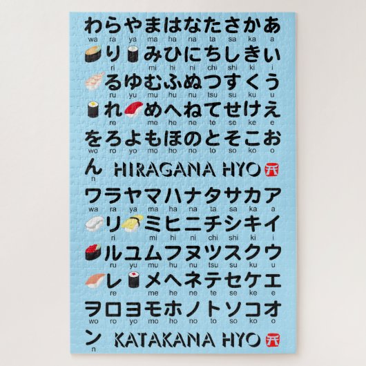Japanse Hiragana & Katakana-tabel (Sushi) Legpuzzel (Verticaal)