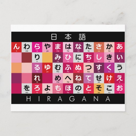 Japanse Hiragana-tabel Briefkaart (Voorkant)