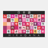 Japanse Hiragana-tabel Rechthoekige Sticker (Voorkant)
