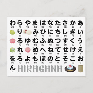 Japanse Hiragana-tabel (Wagashi) Briefkaart