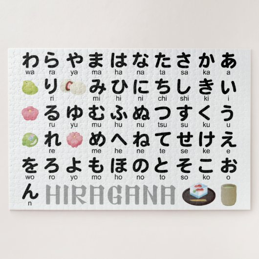 Japanse Hiragana-tabel (Wagashi) Legpuzzel (Horizontaal)