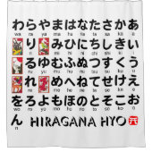 Japanse Hiragana-tafel (Hanafuda) Douchegordijn (Voorkant)