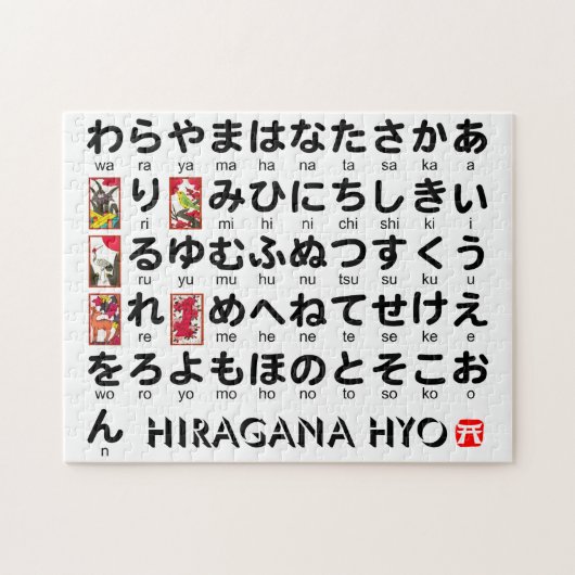 Japanse Hiragana-tafel (Hanafuda) Legpuzzel (Horizontaal)