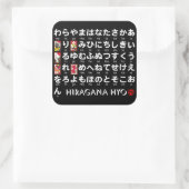 Japanse Hiragana-tafel (Hanafuda) Vierkante Sticker (Tas)