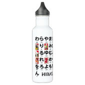 Japanse Hiragana-tafel (Hanafuda) Waterfles (Links)