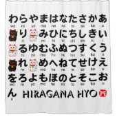 Japanse Hiragana-tafel (Lucky Cat) Douchegordijn (Voorkant)