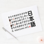 Japanse Hiragana-tafel (Lucky Cat) Rechthoekige Sticker (Envelop)