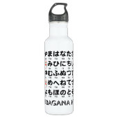Japanse Hiragana-tafel (Lucky Cat) Waterfles (Voorkant)