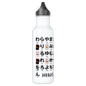 Japanse Hiragana-tafel (Lucky Cat) Waterfles (Links)