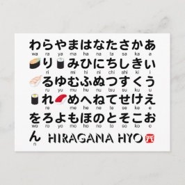 Japanse Hiragana-tafel (Sushi) Briefkaart