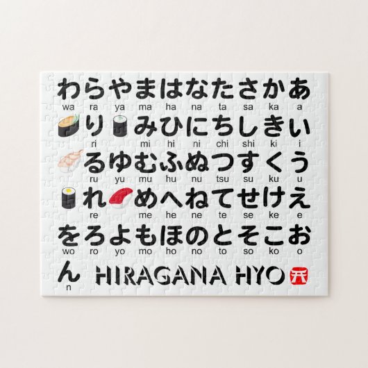Japanse Hiragana-tafel (Sushi) Legpuzzel (Horizontaal)