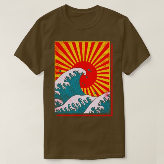 Japanse hittegolf en zon t-shirt (Design voorkant)