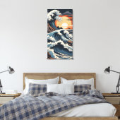 Japanse Hokusai-golf Canvas Afdruk (Insitu (Slaapkamer))
