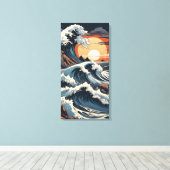 Japanse Hokusai-golf Canvas Afdruk (Insitu (Houten vloer))