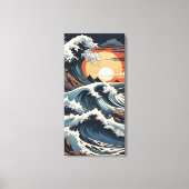Japanse Hokusai-golf Canvas Afdruk (Voorkant)