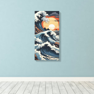 Japanse Hokusai-golf Canvas Afdruk