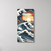 Japanse Hokusai-golf Canvas Afdruk (Voorkant)