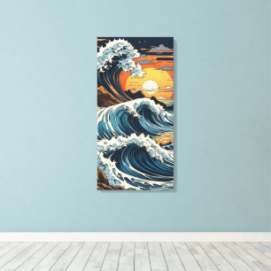 Japanse Hokusai-golf Canvas Afdruk