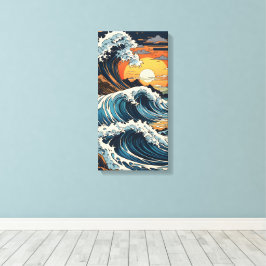 Japanse Hokusai-golf Canvas Afdruk