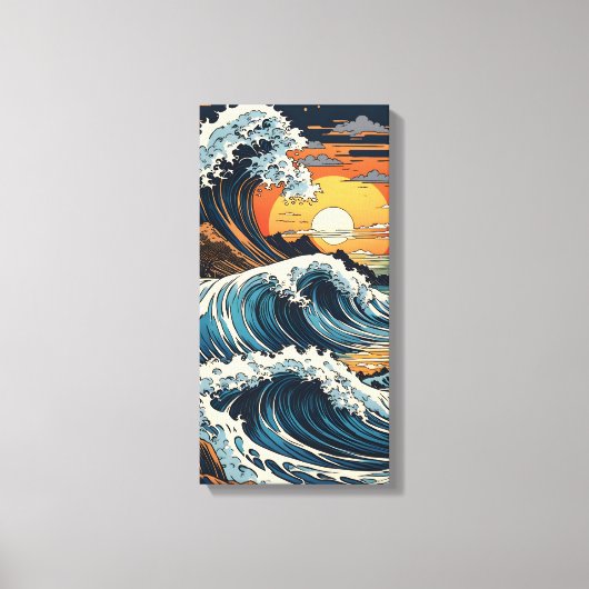 Japanse Hokusai-golf Canvas Afdruk (Voorkant)