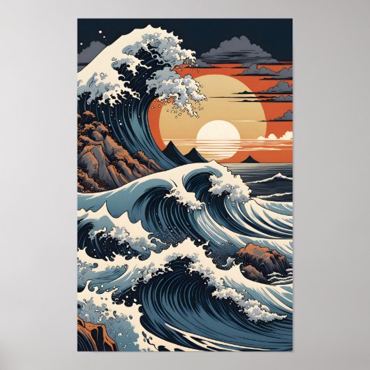 Japanse Hokusai Golf Poster (Voorkant)