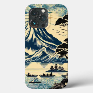 Japanse Houtblok Mount Fuji Meerboten Dennenhout Case-Mate iPhone Case